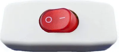 Produktbild von Zwischenschalter Weiß, 2 polig, rote Wippe beleuchtet 250V/2A, Passt für LED SMD