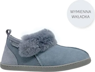 Produktbild von Vanuba Karayaka Lammfell Hausschuhe Damen Schuhe - Badelatschen Damen Hausschuhe - Leder Wolle Pantoffeln Damen - Bequeme Schuhe Damen Lammfell-Hausschuhe - 36 EU Leder Harz Grau Grau