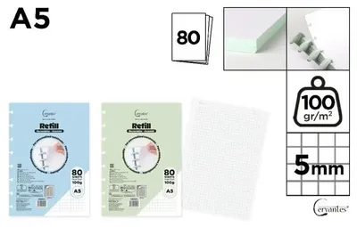 Obrázok produktu pre Blok do zápisníka formátu A5/80 strán – Cervantes