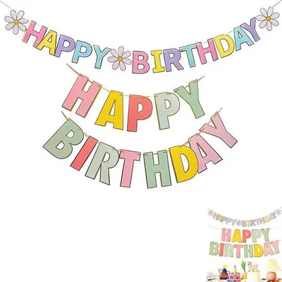 Obrázek produktu pro Narozeninová výzdoba – 2 ks „Happy Birthday“ v barvách máty peprné