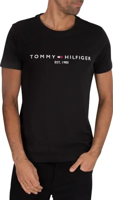 Produktbild von Tommy Hilfiger Herren Kern-Logo-T-Shirt, Schwarz S