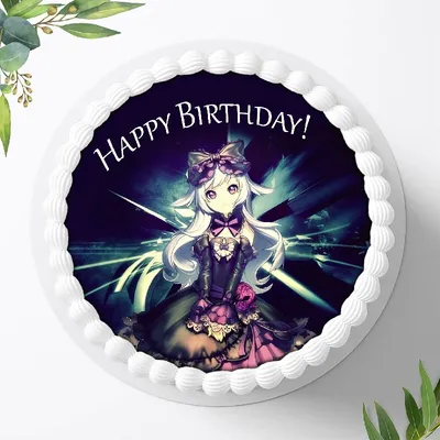 Produktbild von Für die Geburtstags Torte ein Tortenaufleger, Zuckerbild mit dem Motiv: Anime Manga, Essbares Foto für Torten, Fondant, Ø 20cm, 0315c