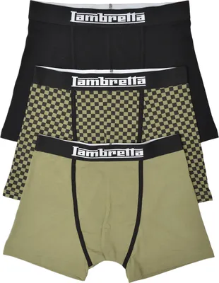 Produktbild von Lambretta - Boxershorts für Herren(3er-Pack) LB232 (M) (Khakigrün/Schwarz)
