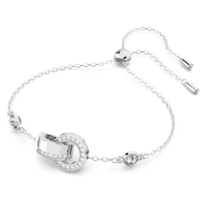 Obrázek produktu pro Swarovski Dámský dutý náramek s propletenou obručí, bílý, rhodiovaný 5636499