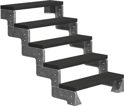 Produktbild von Dolle Außentreppe Gardentop 90-110cm Geschosshöhe mit Trimax anthrazit 100cm breit ohne Geländer