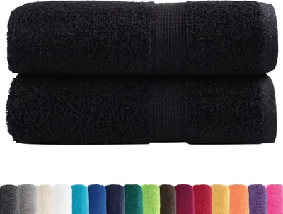 Produktbild von vidaXL Premium Waschhandtücher SOLUND 2 Stück Schwarz 30x30 cm 600 g/m²