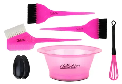 Immagine prodotto di Set per tinta per capelli - Kit colorazione - 7 pezzi - Pennelli con ciotola - Nero
