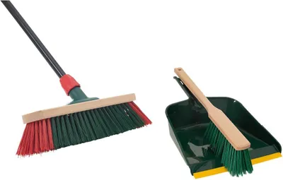 Image de Novaliv Balai de rue avec manche télescopique Set de balayage (1, Balai de jardin + Pelle de balayage Set manche long)
