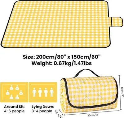 Immagine prodotto di Tela da picnic – picnic blanket – – extra large e resistente – tela da picnic
