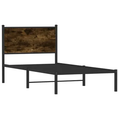 Obrázek produktu pro vidaXL Kovová postel bez matrace, kouřový dub 90x190 cm