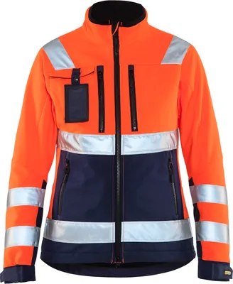 Produktbild von Blakläder Damen High Vis Softshell Jacke 4902 2517 in div. Farben, Farbe:orange/marineblau, Größe:L