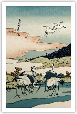 Produktbild von Poster - Poster ohne Rahmen - Japan Kraniche Bild - 61x91,5 cm - Wand Bild - Wanddeko - Wandbilder - Kunstposter - Wandposter - Bilder - Kunstdruck - Wanddekoration - Wandbild - P2XPA61x91-4541