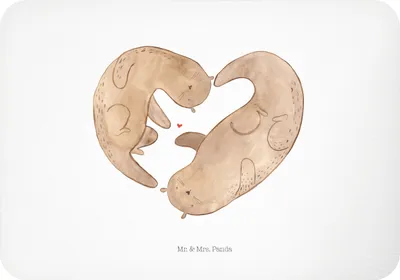 Produktbild von Mr. & Mrs. Panda magnet Otter Herz - Weiß - Geschenk, whiteboardmagnet, Kühlschrankmagnet, Jahrestag, Hochzeitstag, büromagnet, zettelhalter, haftmagnet