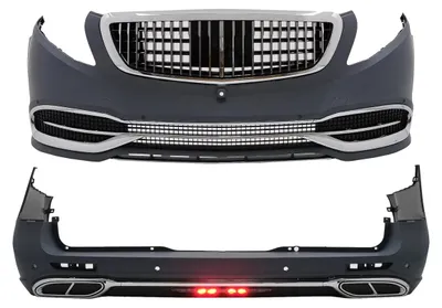 Imagen del producto de Kit de carrocería para parachoques delantero de Mercedes Clase V W447, modelos de 2014 a 03.2019 y 2020, con diseño de parrilla frontal.