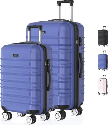Immagine prodotto di Voyagoux® AVALON - Set di valigie da viaggio S/M - Valigia - 2 pezzi - Valigia da viaggio con ruote - Blu - Chiusura TSA