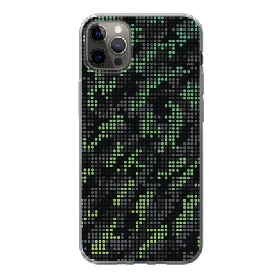 Produktbild von MuchoWow® Handyhülle Schutzhülle Hülle für iPhone 13 Pro Max Camouflage-Muster aus grünen und grauen Punkten Silikon Softcase Handy Hülle - Mobiltelefon