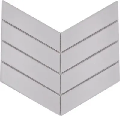 Produktbild von Mosaikfliese Keramik Mosaik Fischgrät uni weiss matt Küche Wand Dusche MOS24-CHEV01_f
