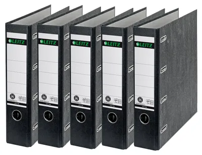 Obrázok produktu pre Dvojitý spis A4 pre 2xA5 na šírku 75 mm čierny balenie po 5 ks