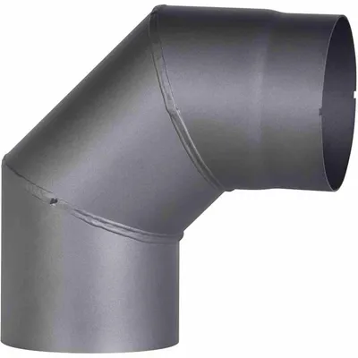Image de FIREFIX Tuyau de poêle coudé 90°,Ø150mm,gr fixe sans porte,couleur : gris