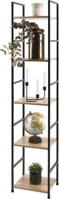 Produktbild von Meublorama FD-151496*1C/5KG, MDF-Platten, Braun, 5 Regale, 240 mm, 290 mm, 1440 mm