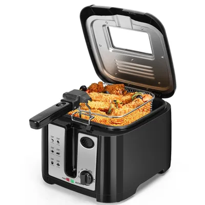 Produktbild von Aigostar- Fritteuse mit 2,5 L , 1650 W, BPA-freie mit Sichtfenster, schwarz