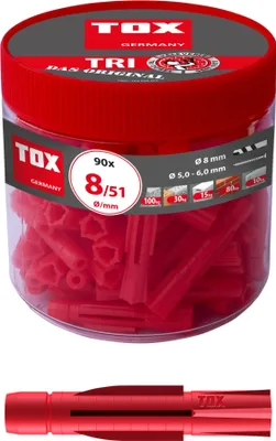 Produktbild von TOX Allzweckdübel Tri 8x51 mm in Runddose 90 Stk