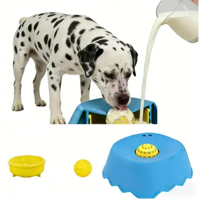 Produktbild von Hundenapf Slow Feeding 1,27 Cup interaktiv mit Rollball Anti-Schling Design rutschfest 17x17x6 cm für kleine bis große Hunde