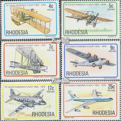 Produktbild von Briefmarken Rhodesien 1978 Mi 221-226 (kompl.Ausg.) postfrisch Motorflug