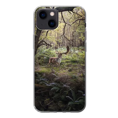 Produktbild von MuchoWow® Handyhülle Schutzhülle Hülle für iPhone 13 mini Waldtier - Hirsch - Sonne Silikon Softcase Handy Hülle - Softcase
