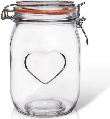 Immagine prodotto di ORION vaso per conserve con tappo girevole contenitore in vetro brevettato BELA 1l HERZ