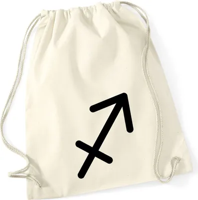 Produktbild von Huuraa Turnbeutel Schütze Sternzeichen Zeichen 12 Liter Natural Baumwolle Rucksack Geschenkidee