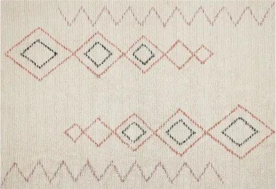 Zdjęcie produktu dla BELIANI Dywan beżowy bawełniany 140 x 200 cm prostokątny geometryczny wzór salon sypialnia