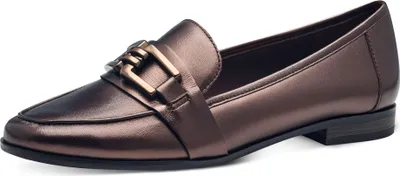 Produktbild von MARCO TOZZI Damen Slipper Leder Loafer Kettendetail 2-24201-43, Größe:37 EU, Farbe:Braun