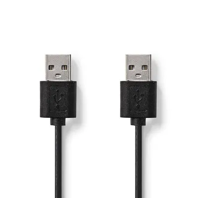 Produktbild von Nedis CCGT60000BK10, 2 m, USB A, USB A, USB 2.0, 0,48 Gbit/s, Schwarz