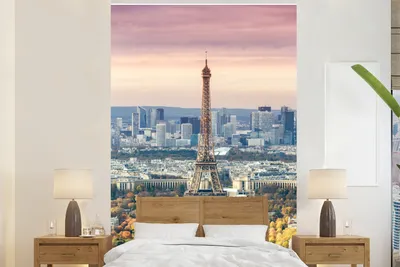 Produktbild von MuchoWow® Fototapete für Wohnzimmer oder Schlafzimmer Wandtapete Vinyl Motivtapete Eiffelturm - Paris - Himmel - 180x280 cm - Wallpaper
