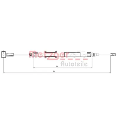 Produktbild von METZGER Handbremsseil Seilzug Feststellbremse für FIAT Ducato Kastenwagen (250, 290) Hinten Links Hinten Rechts Rechts 10.4744