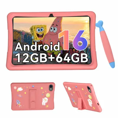 Zdjęcie produktu dla Tabwee K10 Kids 10.1" Rosa Tablet, Google Kids Space, 4GB RAM+64GB ROM, Android 15 WiFi Tablet für Kind mit Kindgerechte Hülle und Stift, 5000mAh