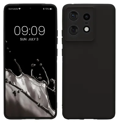 Produktbild von kwmobile Handyhülle für Motorola Edge 50 Pro Hülle - weiches Handy Silikon Case - Schutzhülle Cover - Schwarz matt