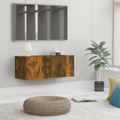 Produktbild von The Living Store TV-Schrank Räuchereiche 80x30x30 cm Holzwerkstoff