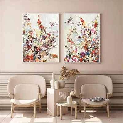 Immagine prodotto di Ibenzoa® Set di 2 stampe su tela – quadri decorativi moderni, resistenti all'acqua e all'invecchiamento, stampa ad alta risoluzione, senza cornice, dimensioni: 30x40/40x50/40x60/50x70 cm