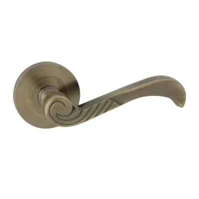 Produktbild von DOMINO Türgriff Drückergarnitur | Tür-klinke für Zimmertür, Bürotür, Kellertür & Innentür | Aluminium |  Bronze Türdrückergarnitur | CASABLANKA - R M3