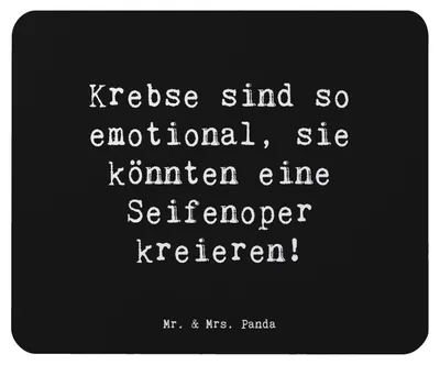 Produktbild von Mr. & Mrs. Panda Mousepad Spruch Emotionaler Krebs - Schwarz - Geschenk, gummi mauspad, Persönlich, Emotionalität, Krebse emotional, Geschenke Sternzeichen, Mouse Pad