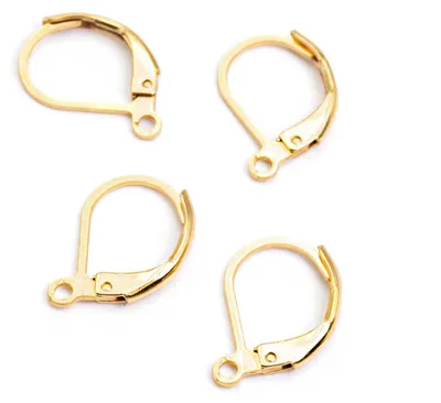 Produktbild von Vintageparts Brisuren Klappohrringe aus 304 Edelstahl goldfarben, 4 Stück