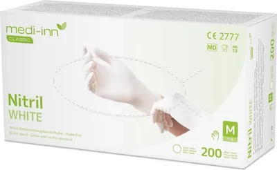 Produktbild von Medi-Inn Nitrilhandschuhe Nitril White - Gr. M - 2000 Einmalhandschuhe