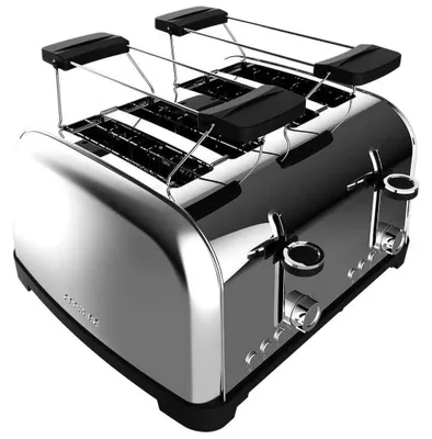 Produktbild von Cecotec 04828, 4 Scheibe(n), Schwarz, Silber, Edelstahl, Tasten, Drehregler, 1700 W, 220 - 240 V