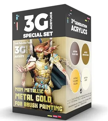 Imagen del producto de AK Interactive AK1077 - Pintura para juegos de guerra, color dorado metálico no metálico