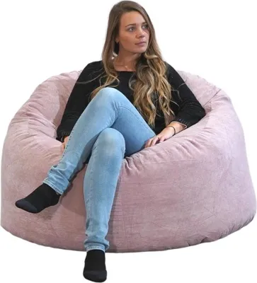 Image de Pouf velours côtelé BANANAIR 100 cm rose