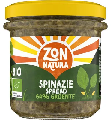 Zdjęcie produktu dla Zonnatura pasta szpinakowa 64% warzyw, 135 g - zdrowa pasta