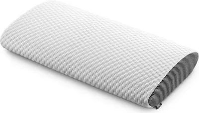 A white pillow with a textured surface is shown on a white background.