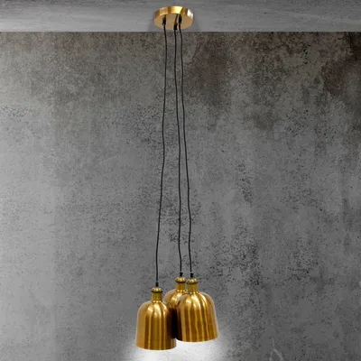Zdjęcie produktu dla Lampa wisząca Limineo złota - 3 klosze - 100 cm